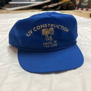 Vintage Trucker Hat - Blue “KJV Construction Cecil, WI”
